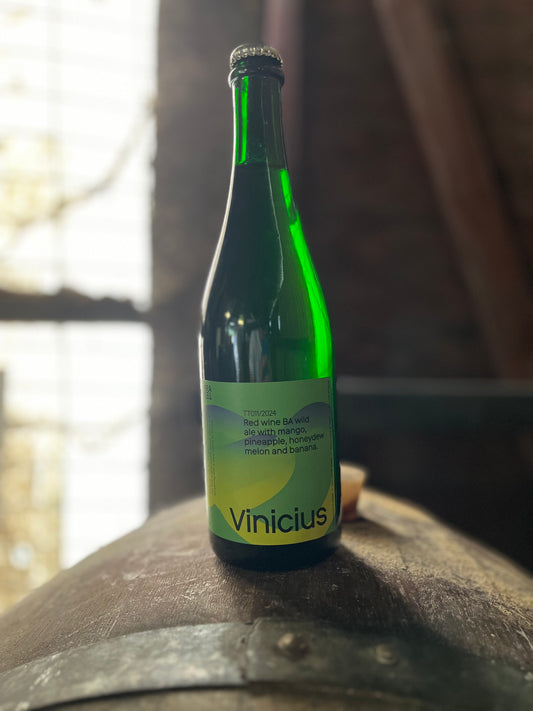 Vinicius 7% - Red wine BA wild ale with Mango, Pineapple, Honeydew Melon and Banana. 750ml