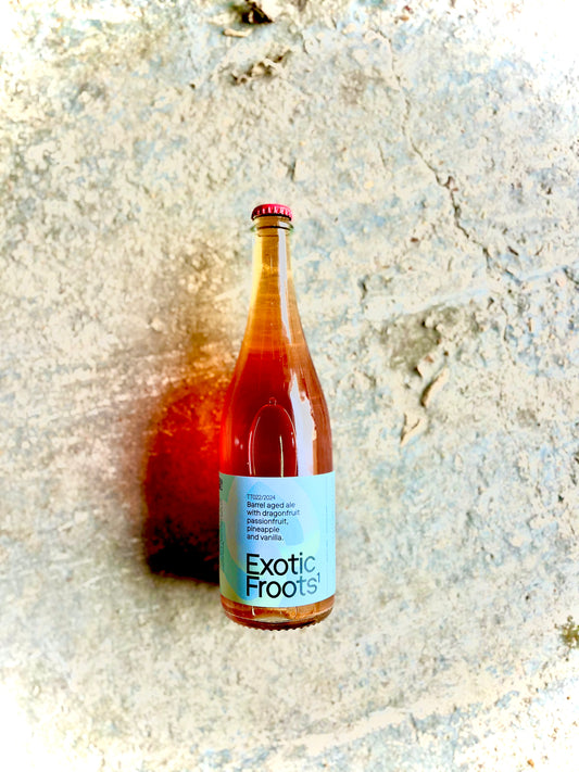 Exotic Froots 1 – Barrel aged ale with Dragonfruit Passionfruit and vanilla 5% 750ml