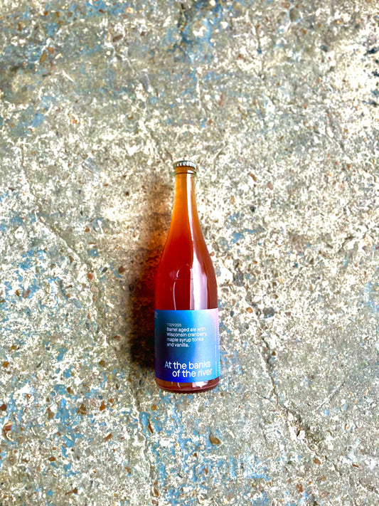 At the banks of the river- barrel aged ale with Wisconsin cranberry, maple syrup, vanilla and tonka 6% 750ml