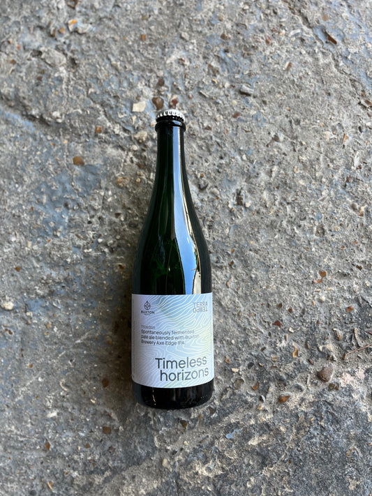 Timeless horizons - Spontaneously fermented pale ale blended with Buxton Brewery Axe Edge IPA 6% 750ml