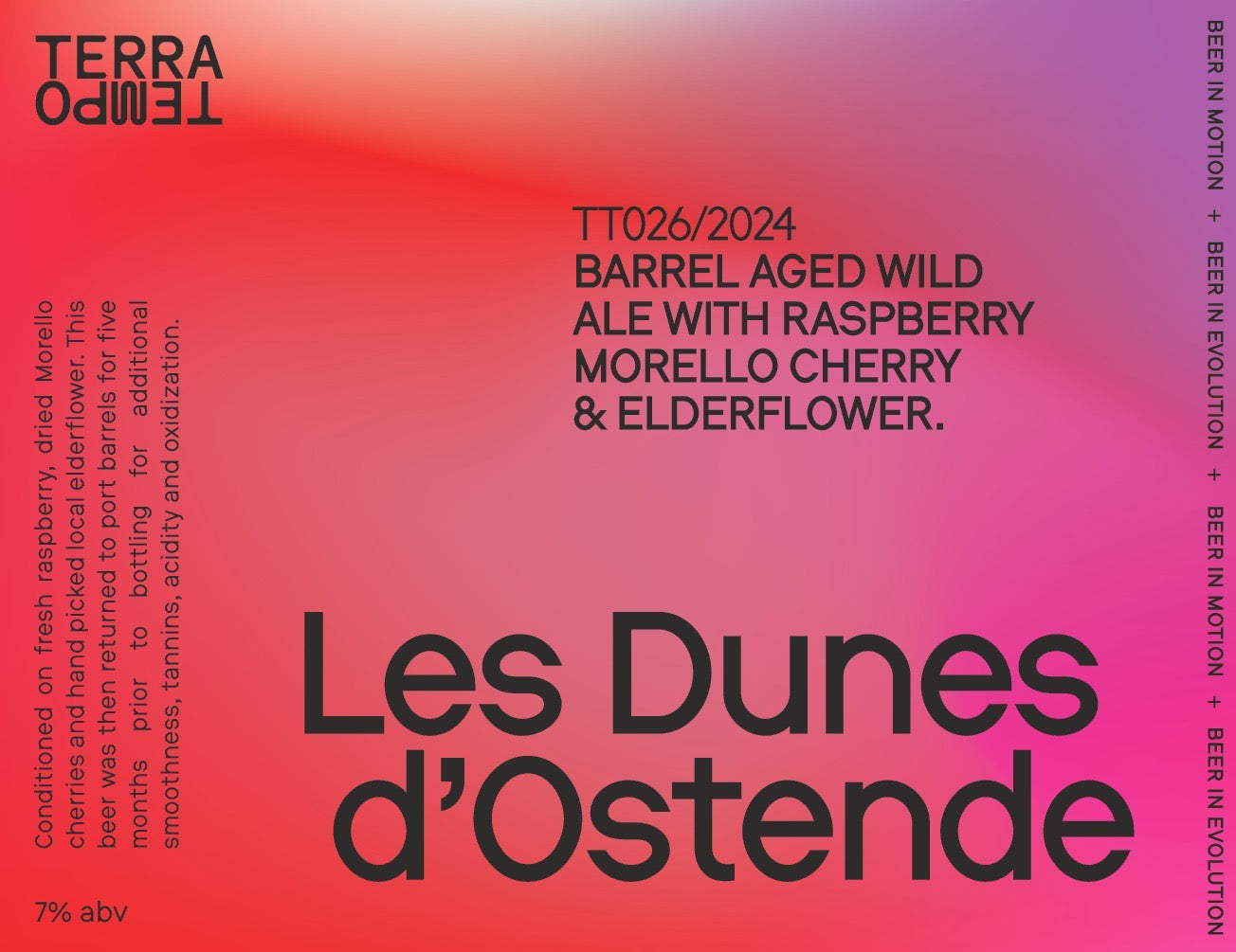 Les dunes d'Ostende - barrel aged ale with raspberry, morello cherry and elderflower 7% 750ml
