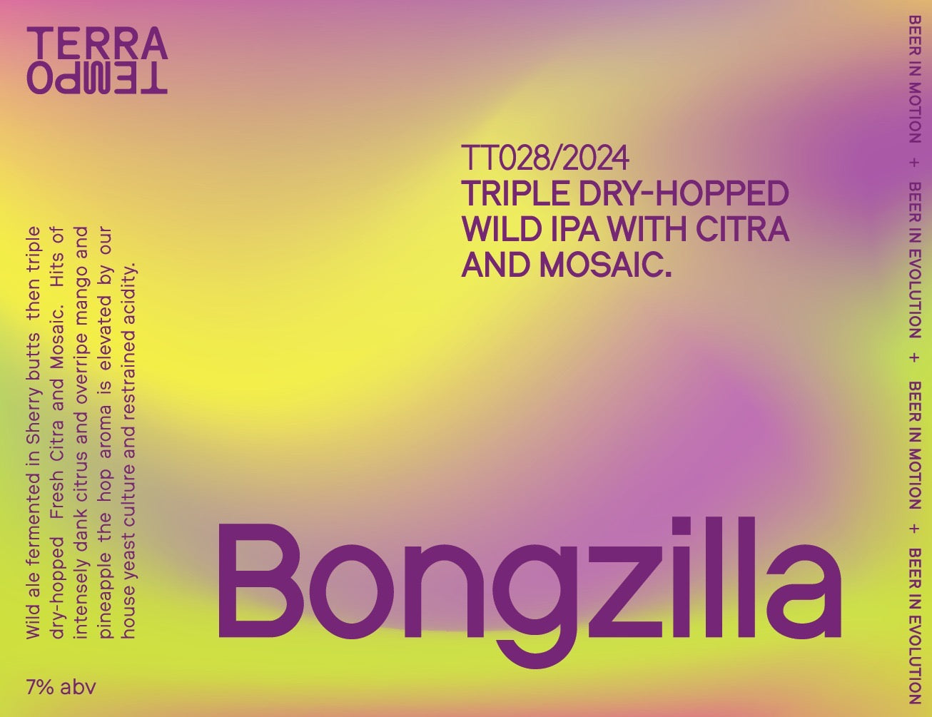 BONGZILLA - triple dry hopped wild IPA with Citra & Mosaic 7% 750ml