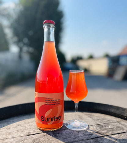 Sunrise 2024 - Barrel aged ale with organic Italian and Portuguese Plums 5.7% 750ml