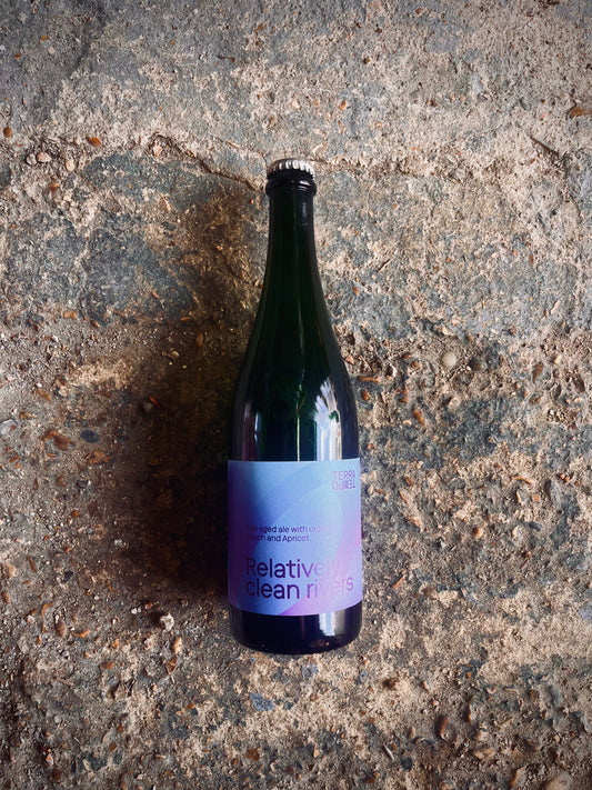 Relatively Clean Rivers 2025 - oak aged sour with organic Apricot & Peach . 6% 750ml