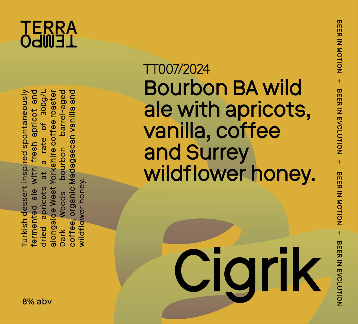 Cigrik 8% - Bourbon BA Wild Ale with Apricots, Vanilla, Coffee and Surrey Wildflower Honey 750ml